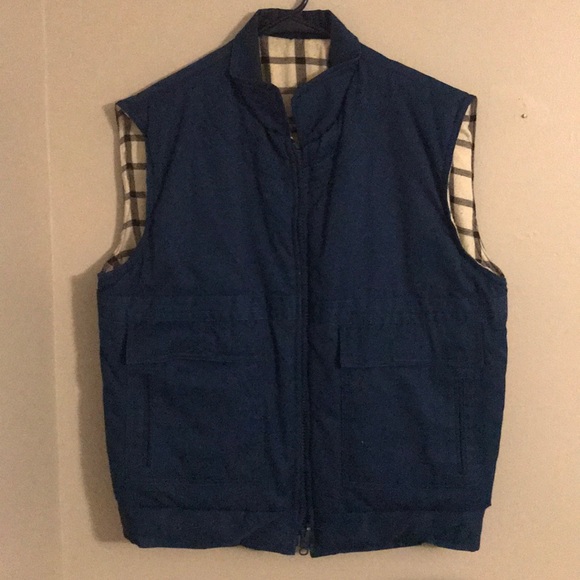 Vintage 80s Canvas/Flannel Reversible Vest - Picture 1 of 3